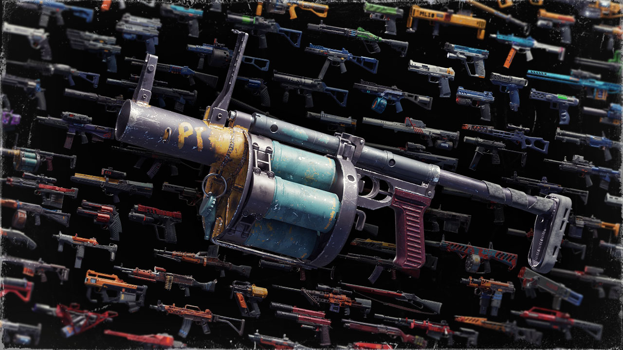 A large selection of unique science-fiction weapons from the SYNTHETIK universe